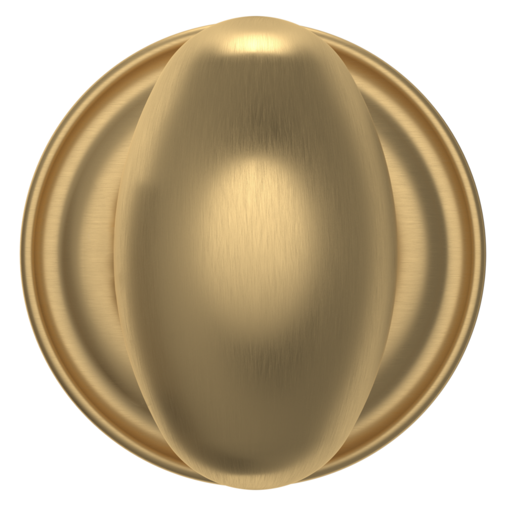 Baldwin 5025 Egg Knob Set with 5048 Rose Vintage Brass / Passage / Reversible