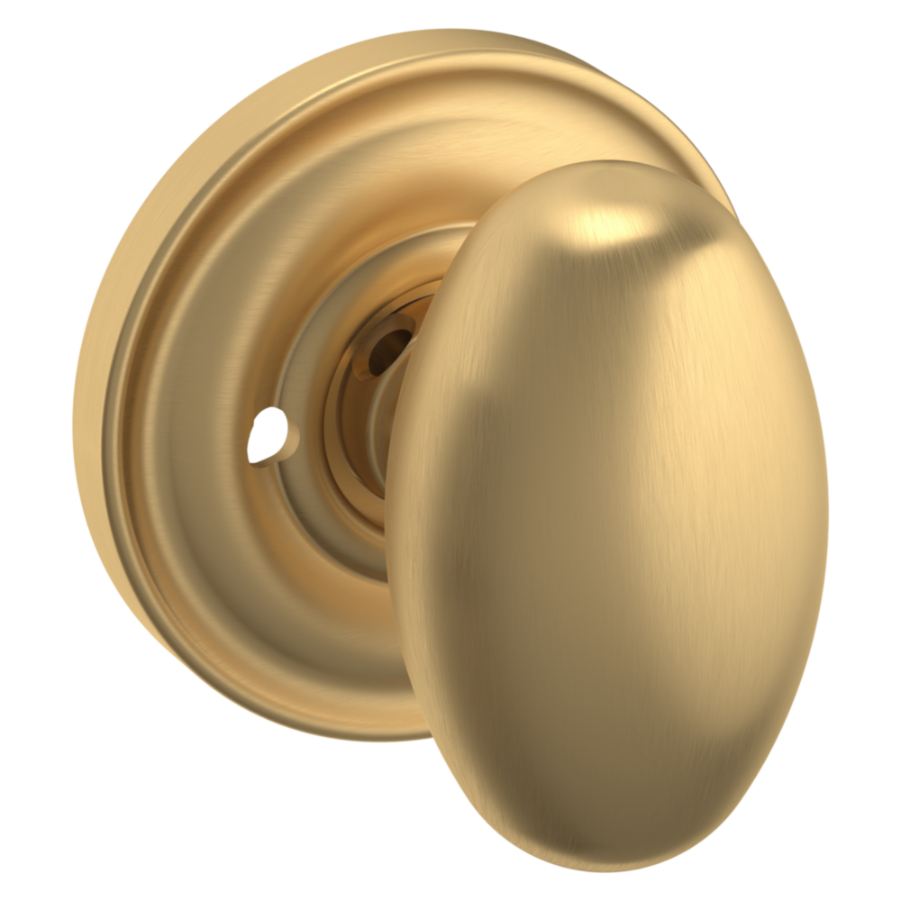Baldwin 5025 Egg Knob Set with 5048 Rose Vintage Brass / Privacy / Reversible