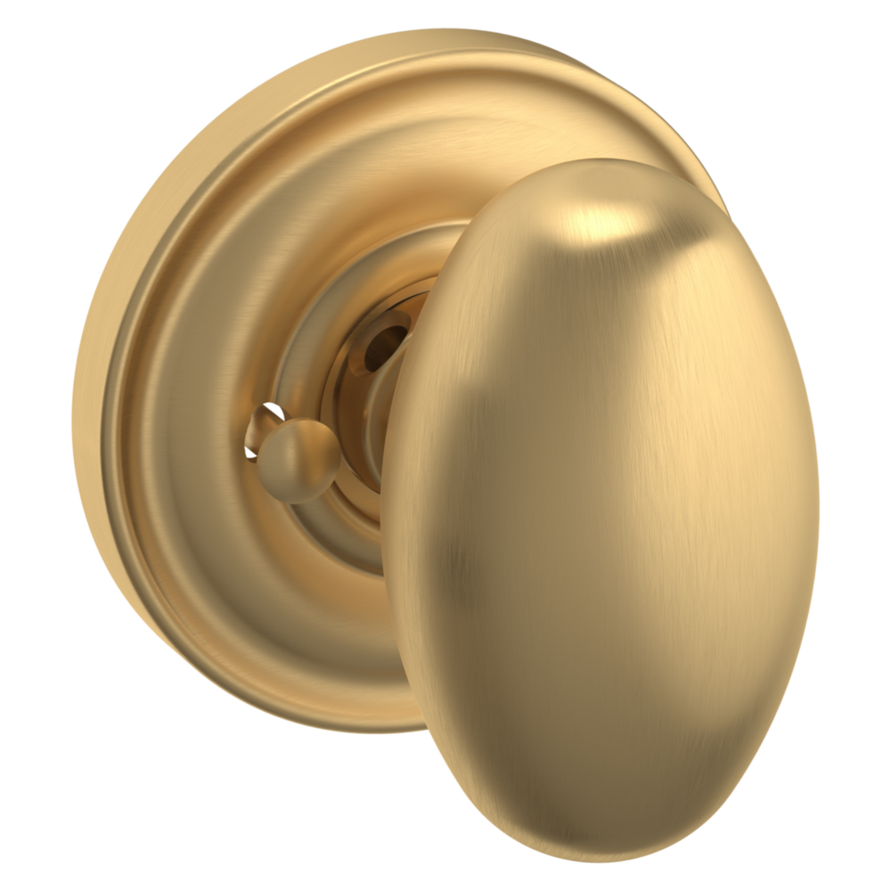 Baldwin 5025 Egg Knob Set with 5048 Rose Vintage Brass / Privacy / Reversible