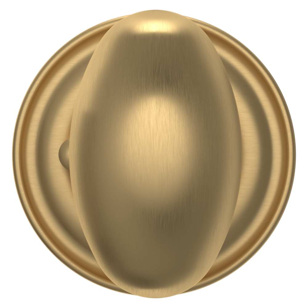 Baldwin 5025 Egg Knob Set with 5048 Rose Vintage Brass / Privacy / Reversible