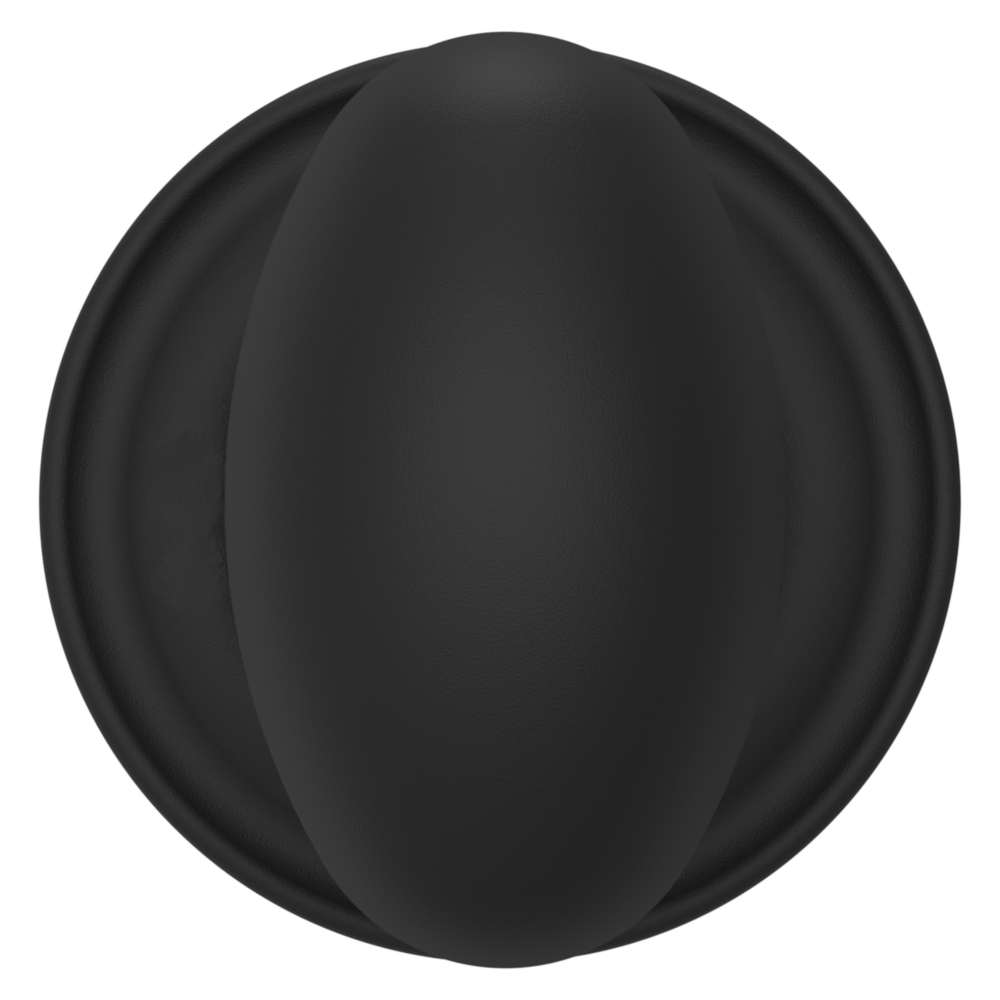 Baldwin 5025 Egg Knob Set with 5048 Rose Satin Black / Passage / Reversible