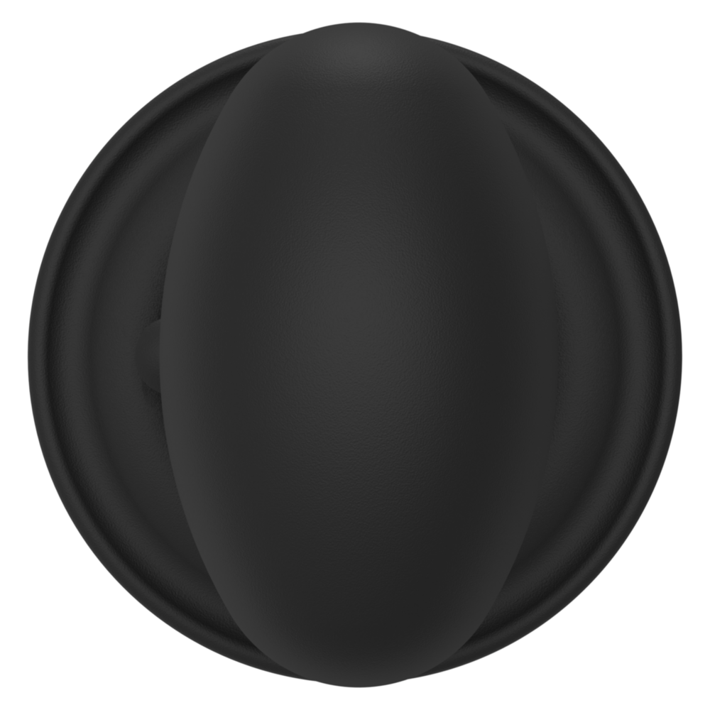 Baldwin 5025 Egg Knob Set with 5048 Rose Satin Black / Privacy / Reversible