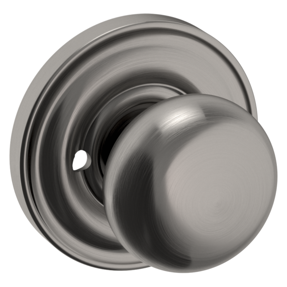 Baldwin 5030 Traditional Round Knob Set with 5048 Rose Lifetime (PVD) Graphite Nickel / Privacy / Reversible