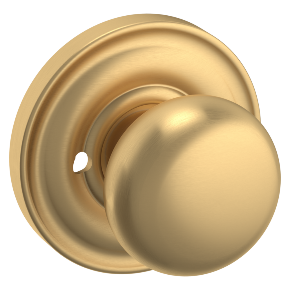 Baldwin 5030 Traditional Round Knob Set with 5048 Rose Vintage Brass / Privacy / Reversible