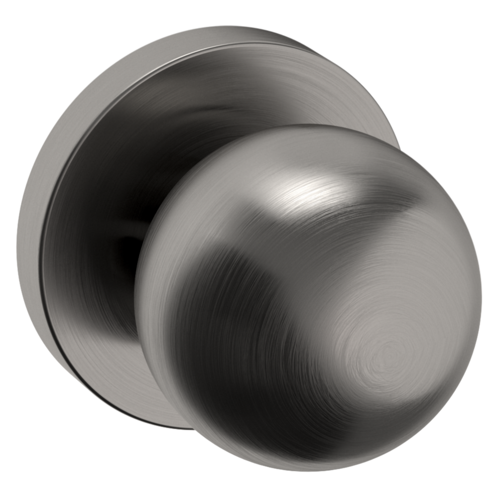 Baldwin 5041 Contemporary Round Knob Set with 5046 Rose Lifetime (PVD) Graphite Nickel / Passage / Reversible