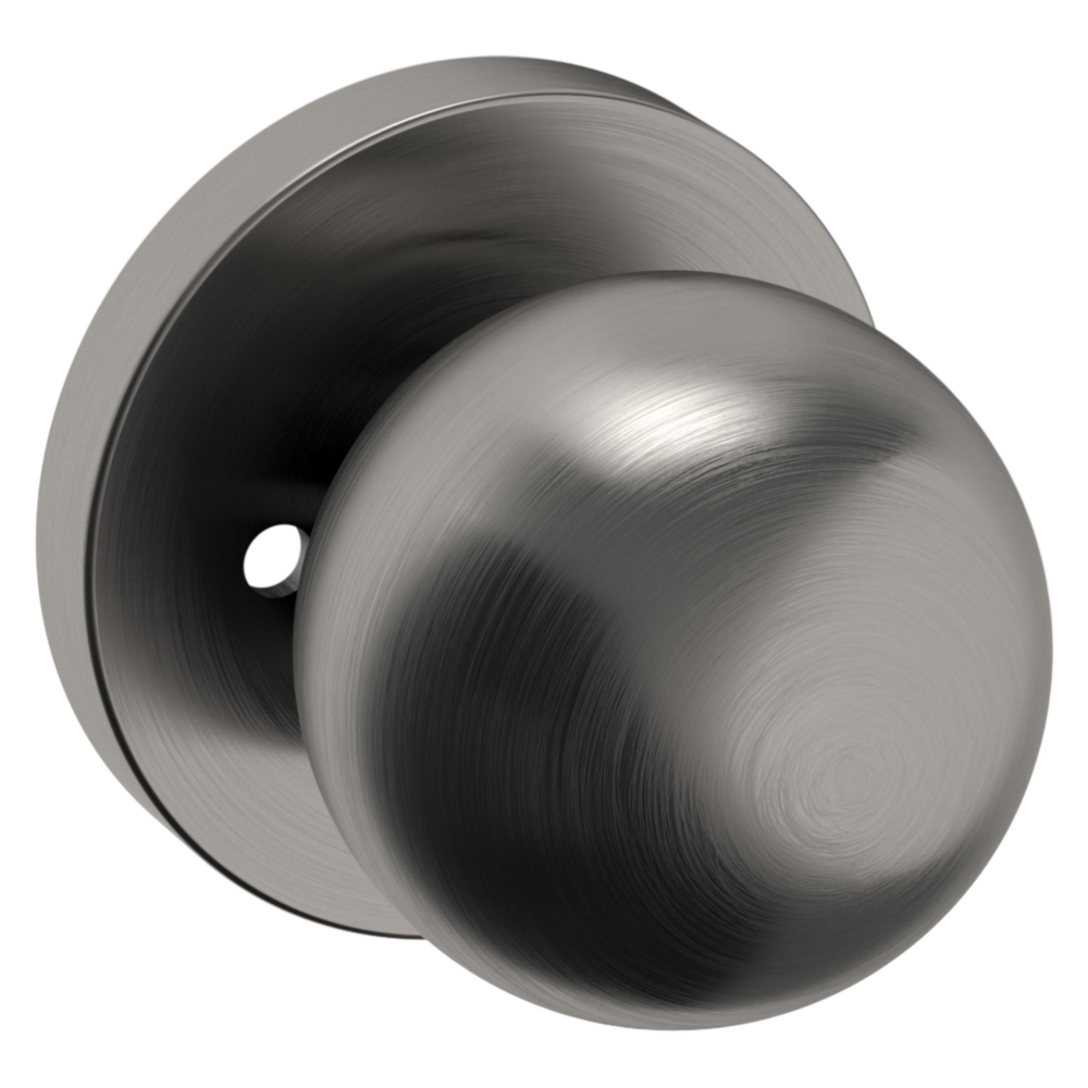 Baldwin 5041 Contemporary Round Knob Set with 5046 Rose Lifetime (PVD) Graphite Nickel / Privacy / Reversible