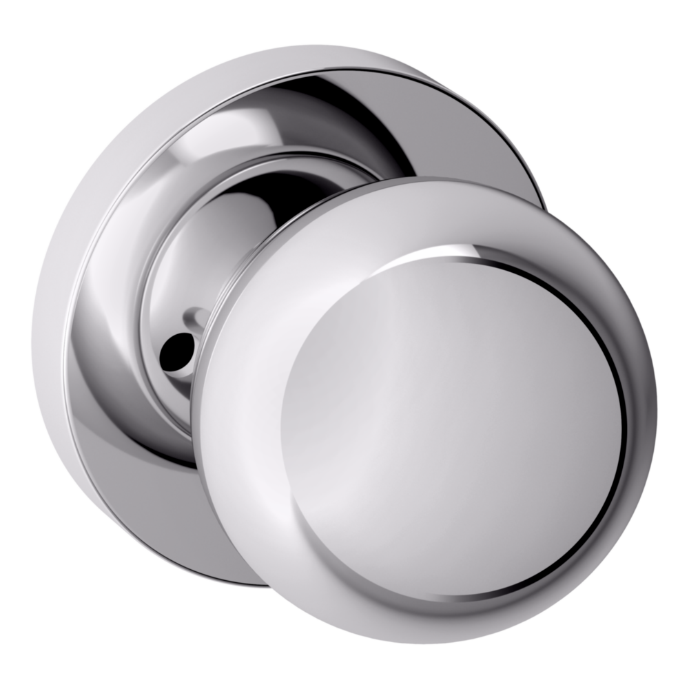 Baldwin 5041 Contemporary Round Knob Set with 5046 Rose Polished Chrome / Privacy / Reversible