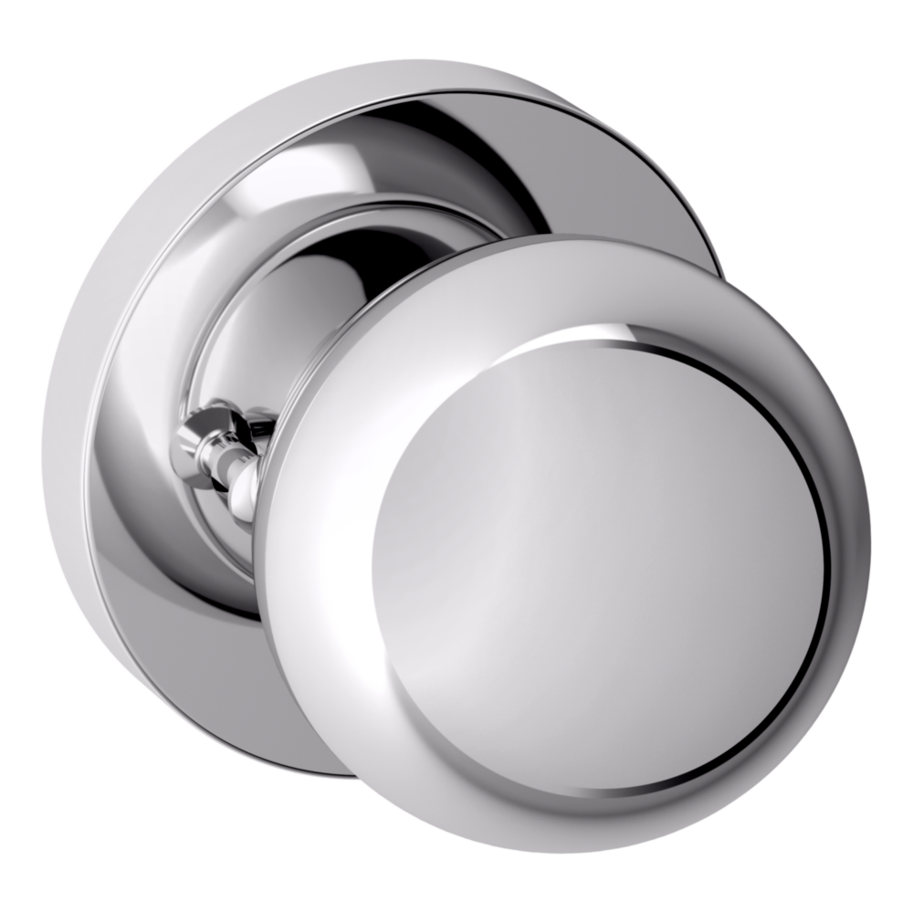 Baldwin 5041 Contemporary Round Knob Set with 5046 Rose Polished Chrome / Privacy / Reversible