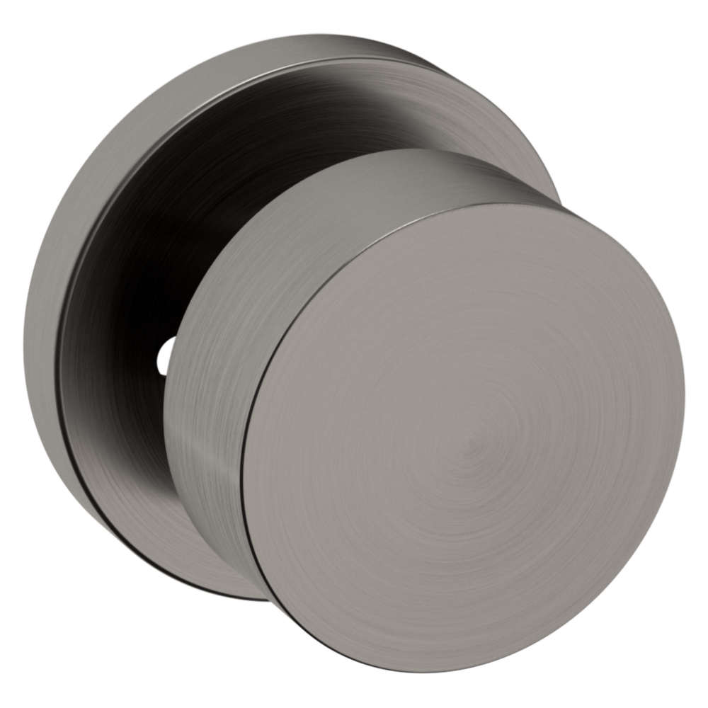 Baldwin 5055 Modern Round Knob Set with 5046 Rose   Lifetime (PVD) Graphite Nickel / Privacy / Reversible
