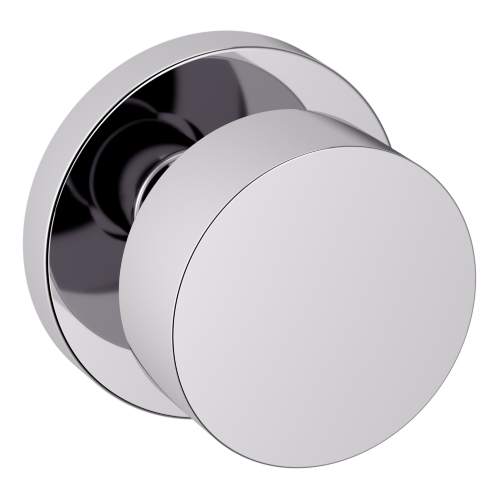 Baldwin 5055 Modern Round Knob Set with 5046 Rose Polished Chrome / Passage / Reversible