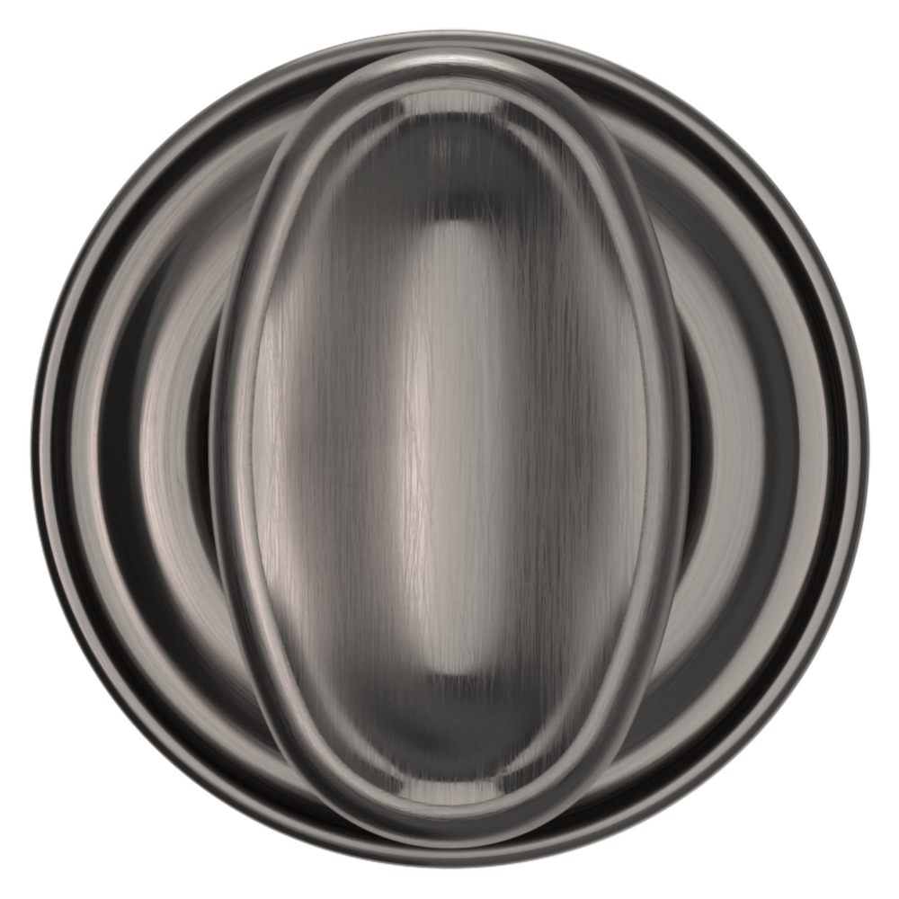 Baldwin 5057 Traditional Oval Knob Set with 5048 Rose Lifetime (PVD) Graphite Nickel / Passage / Reversible