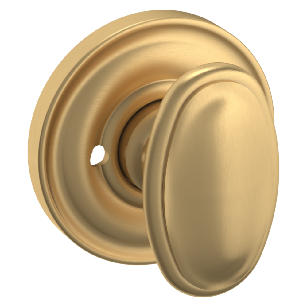 Baldwin 5057 Traditional Oval Knob Set with 5048 Rose Vintage Brass / Privacy / Reversible