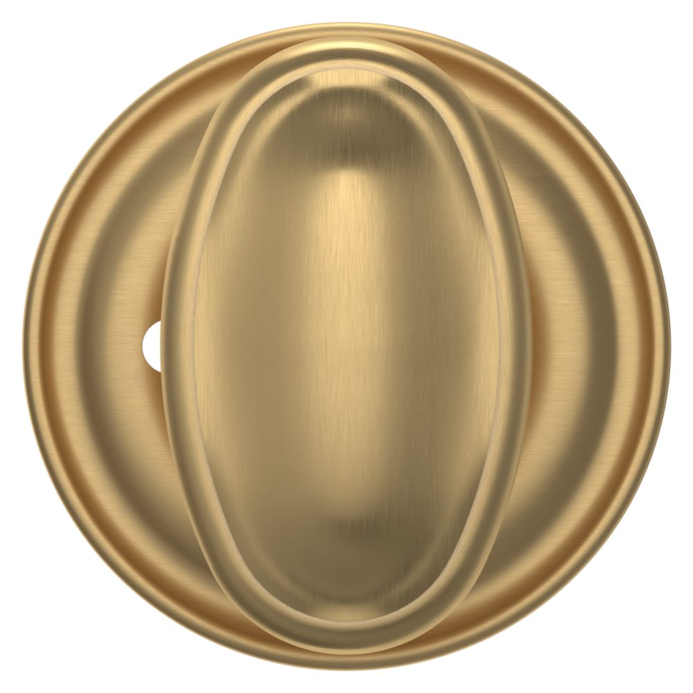 Baldwin 5057 Traditional Oval Knob Set with 5048 Rose Vintage Brass / Privacy / Reversible