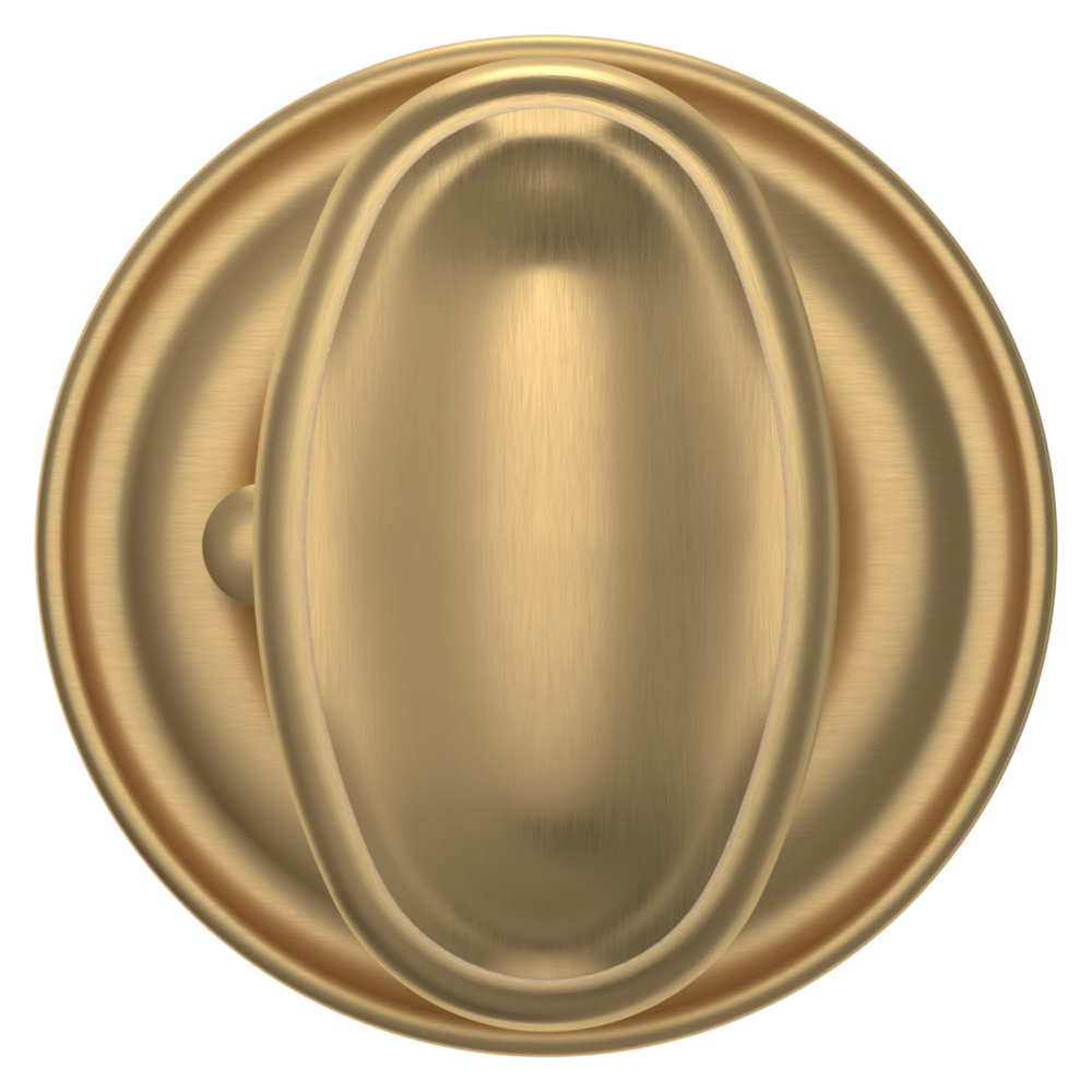 Baldwin 5057 Traditional Oval Knob Set with 5048 Rose Vintage Brass / Privacy / Reversible