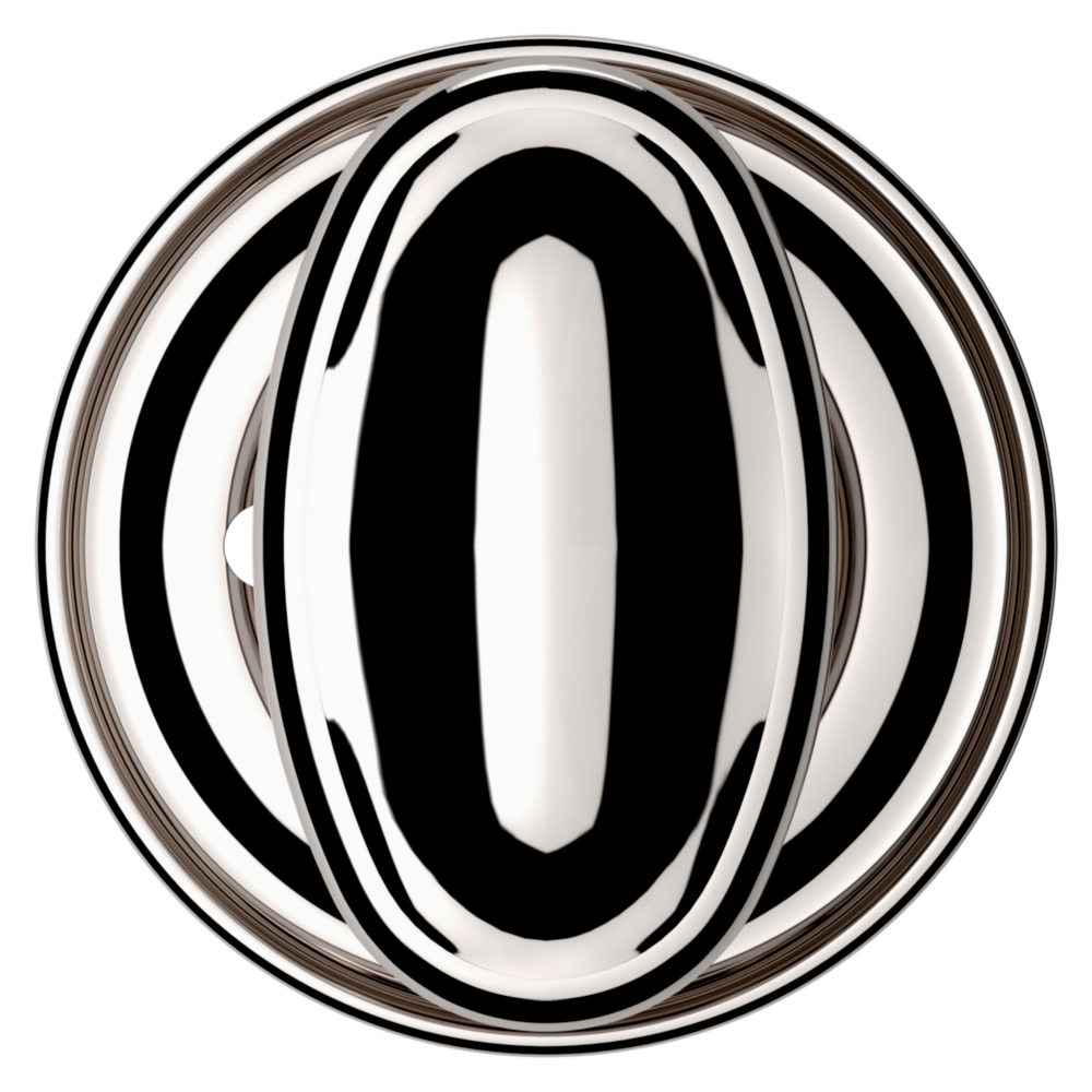 Baldwin 5057 Traditional Oval Knob Set with 5048 Rose Lifetime (PVD) Polished Nickel / Privacy / Reversible