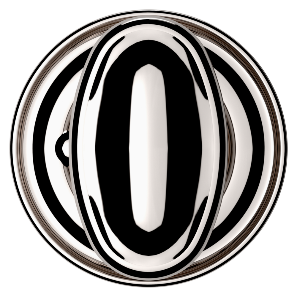 Baldwin 5057 Traditional Oval Knob Set with 5048 Rose Lifetime (PVD) Polished Nickel / Privacy / Reversible