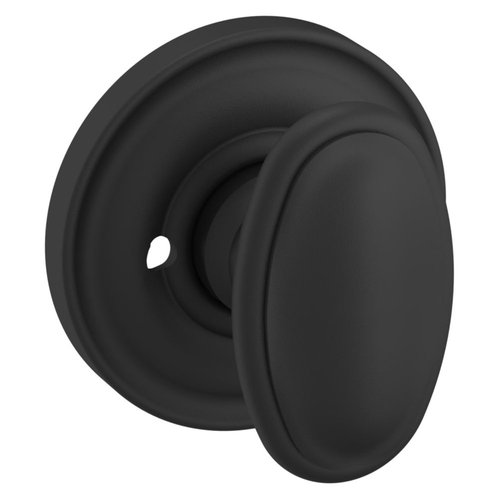 Baldwin 5057 Traditional Oval Knob Set with 5048 Rose Satin Black / Privacy / Reversible