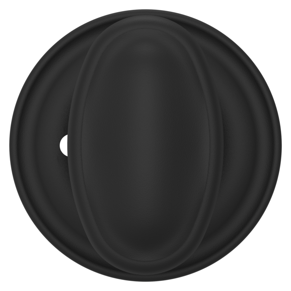 Baldwin 5057 Traditional Oval Knob Set with 5048 Rose Satin Black / Privacy / Reversible