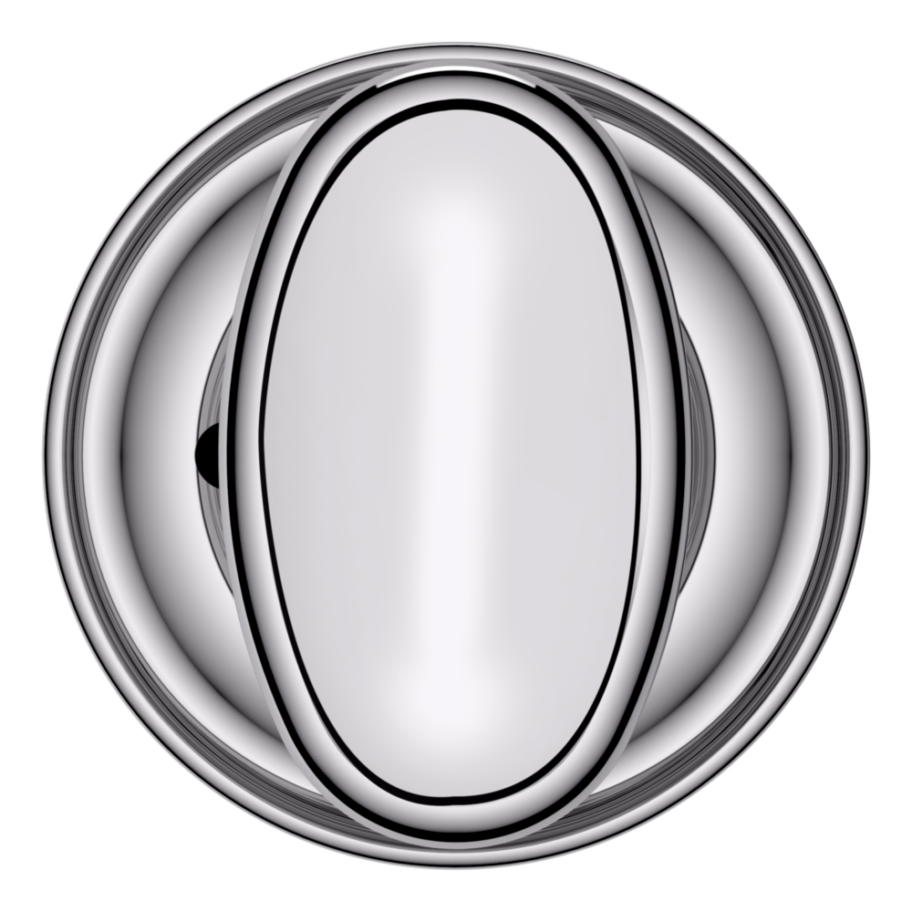 Baldwin 5057 Traditional Oval Knob Set with 5048 Rose Polished Chrome / Privacy / Reversible