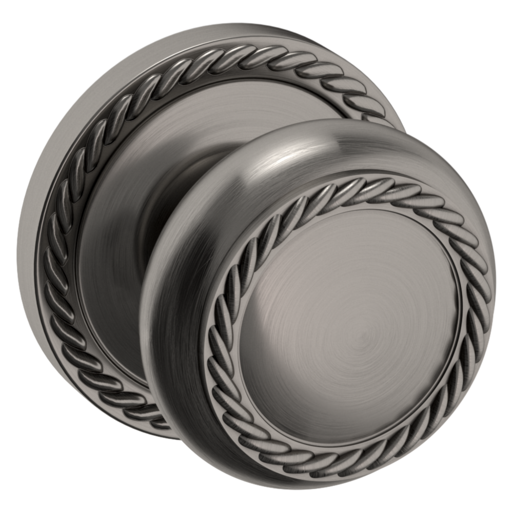 Baldwin 5064 Bristol Knob Set with 5004 Rose Lifetime (PVD) Graphite Nickel / Passage / Reversible