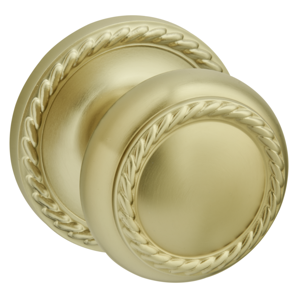 Baldwin 5064 Bristol Knob Set with 5004 Rose Lifetime (PVD) Satin Brass / Full Dummy / Reversible
