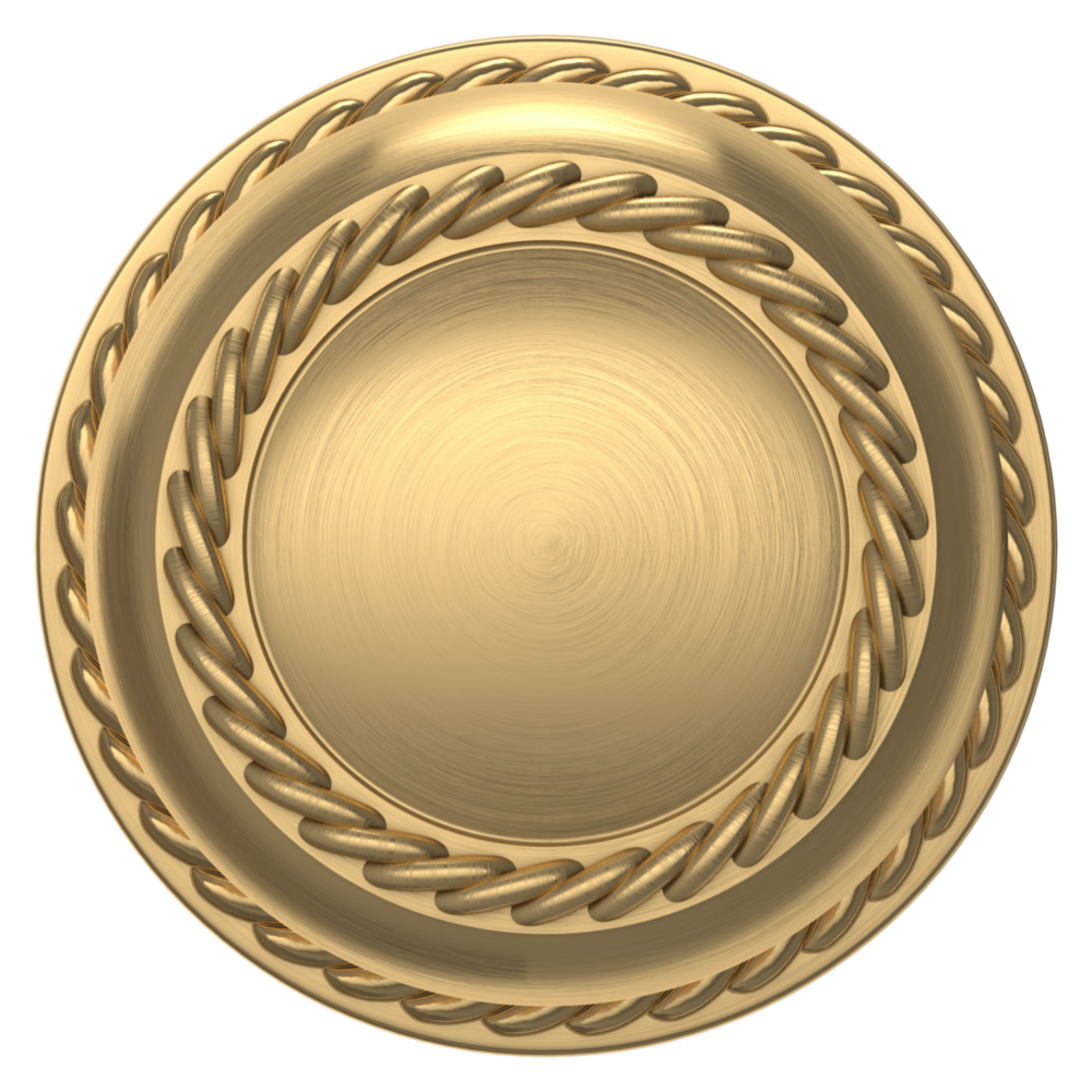 Baldwin 5064 Bristol Knob Set with 5004 Rose Lifetime (PVD) Satin Brass / Passage / Reversible