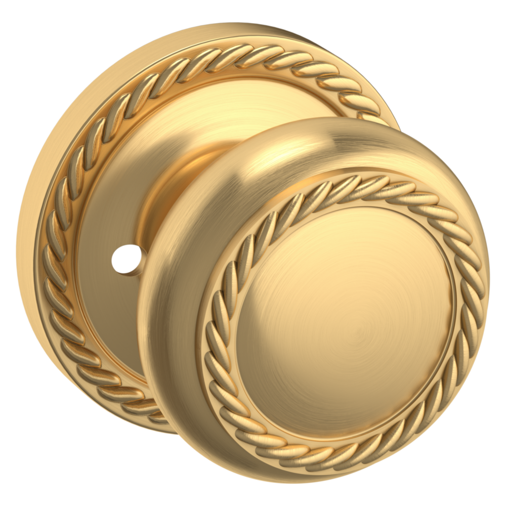 Baldwin 5064 Bristol Knob Set with 5004 Rose Lifetime (PVD) Satin Brass / Privacy / Reversible