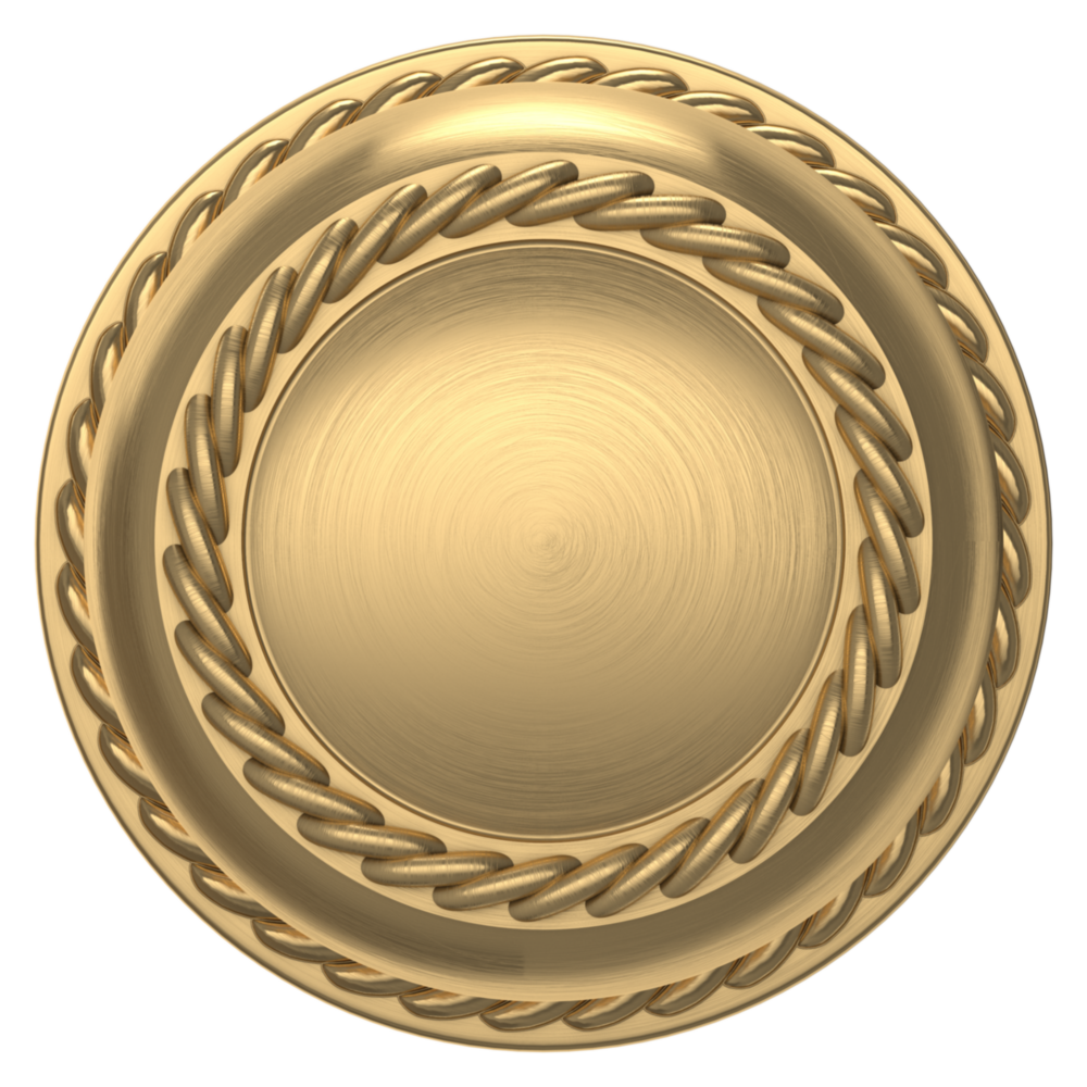 Baldwin 5064 Bristol Knob Set with 5004 Rose Lifetime (PVD) Satin Brass / Privacy / Reversible