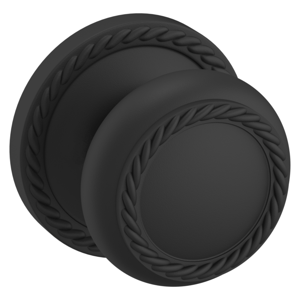 Baldwin 5064 Bristol Knob Set with 5004 Rose Satin Black / Passage / Reversible