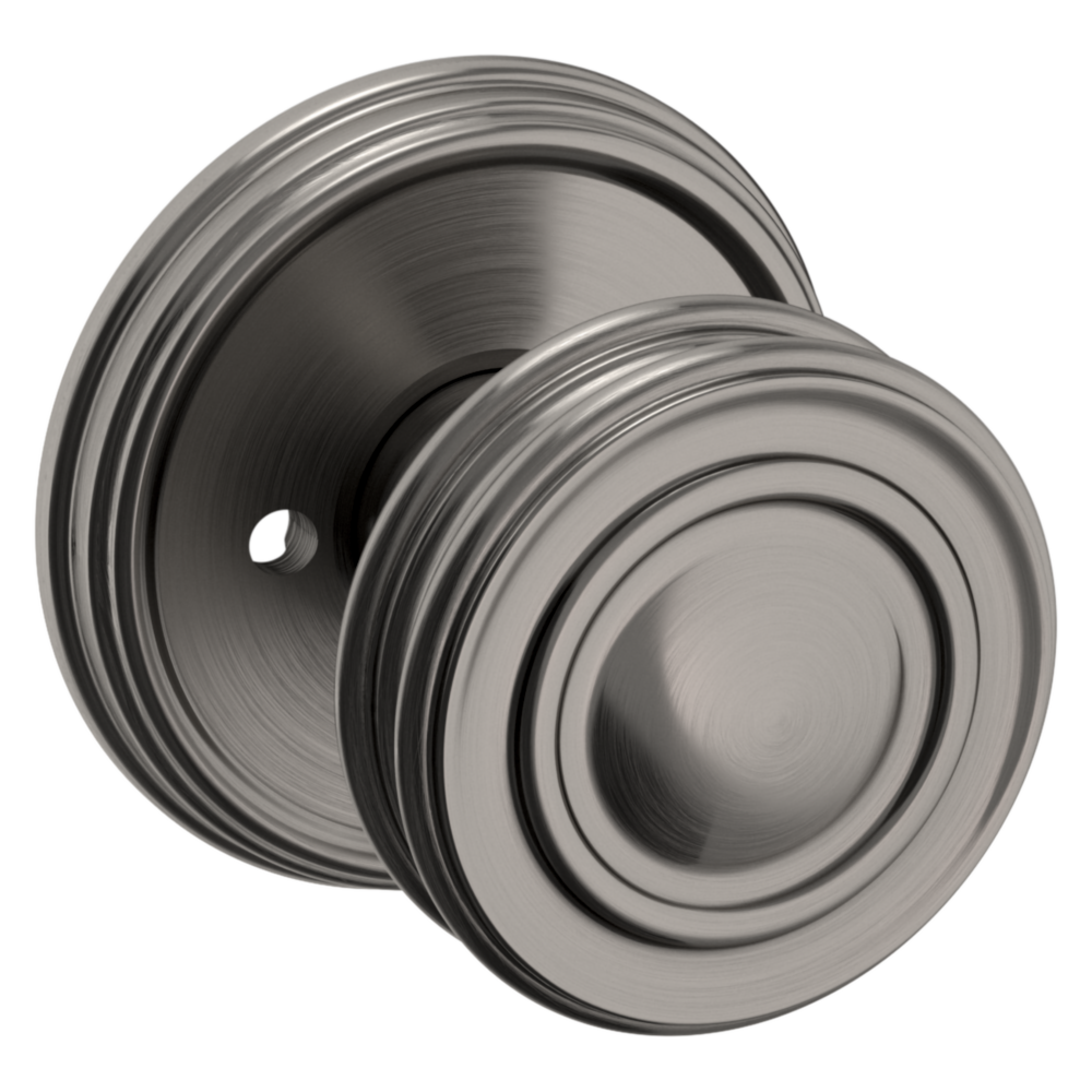 Baldwin 5066 Traditional Round Knob Set with 5078 Rose Lifetime (PVD) Graphite Nickel / Privacy / Reversible