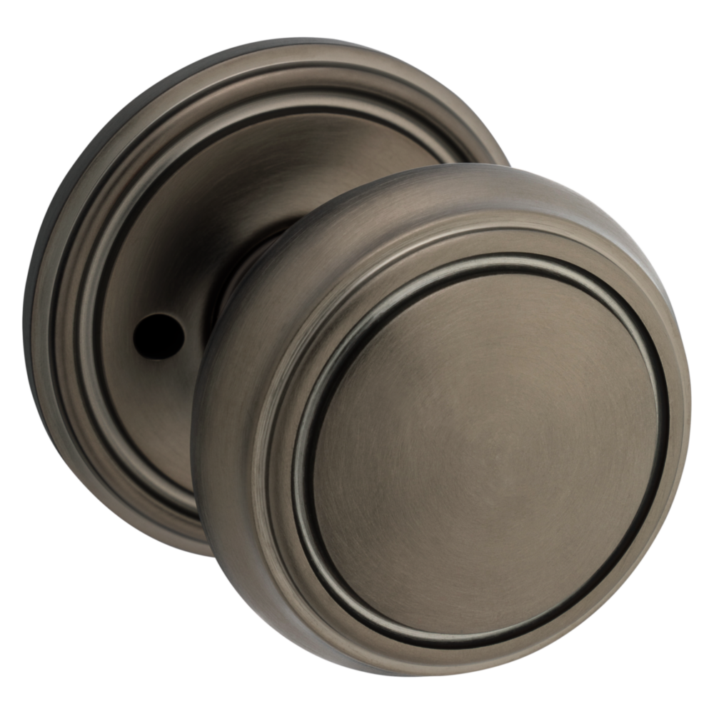 Baldwin 5068 Nashville Knob Set with 5070 Rose Lifetime (PVD) Graphite Nickel / Privacy / Reversible