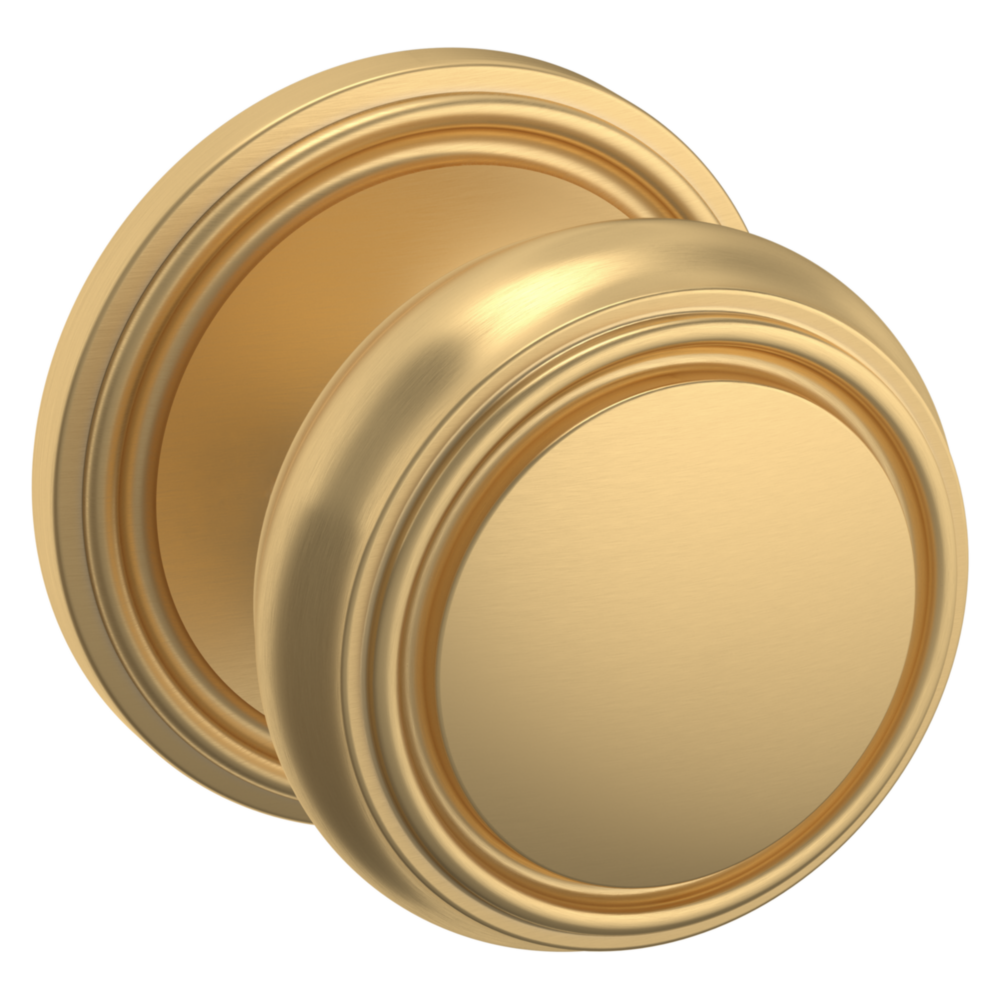 Baldwin 5068 Nashville Knob Set with 5070 Rose Vintage Brass / Passage / Reversible