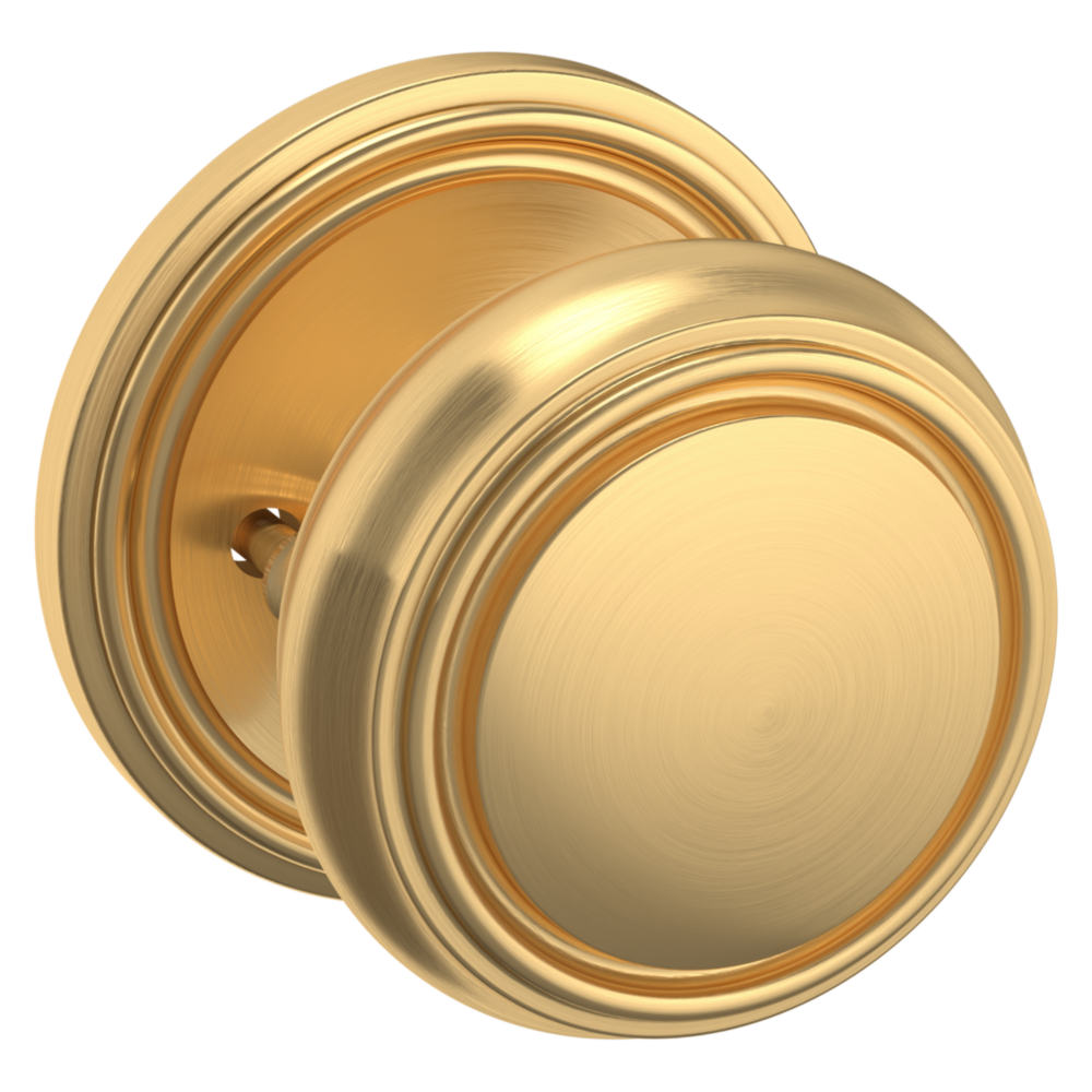 Baldwin 5068 Nashville Knob Set with 5070 Rose Lifetime (PVD) Satin Brass / Privacy / Reversible