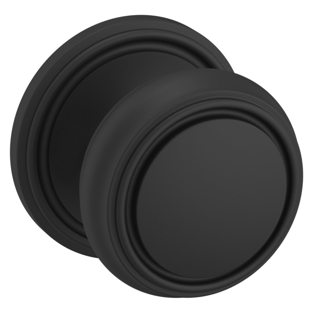 Baldwin 5068 Nashville Knob Set with 5070 Rose Satin Black / Passage / Reversible