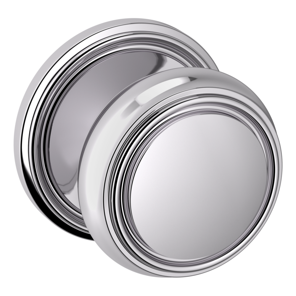 Baldwin 5068 Nashville Knob Set with 5070 Rose Polished Chrome / Passage / Reversible