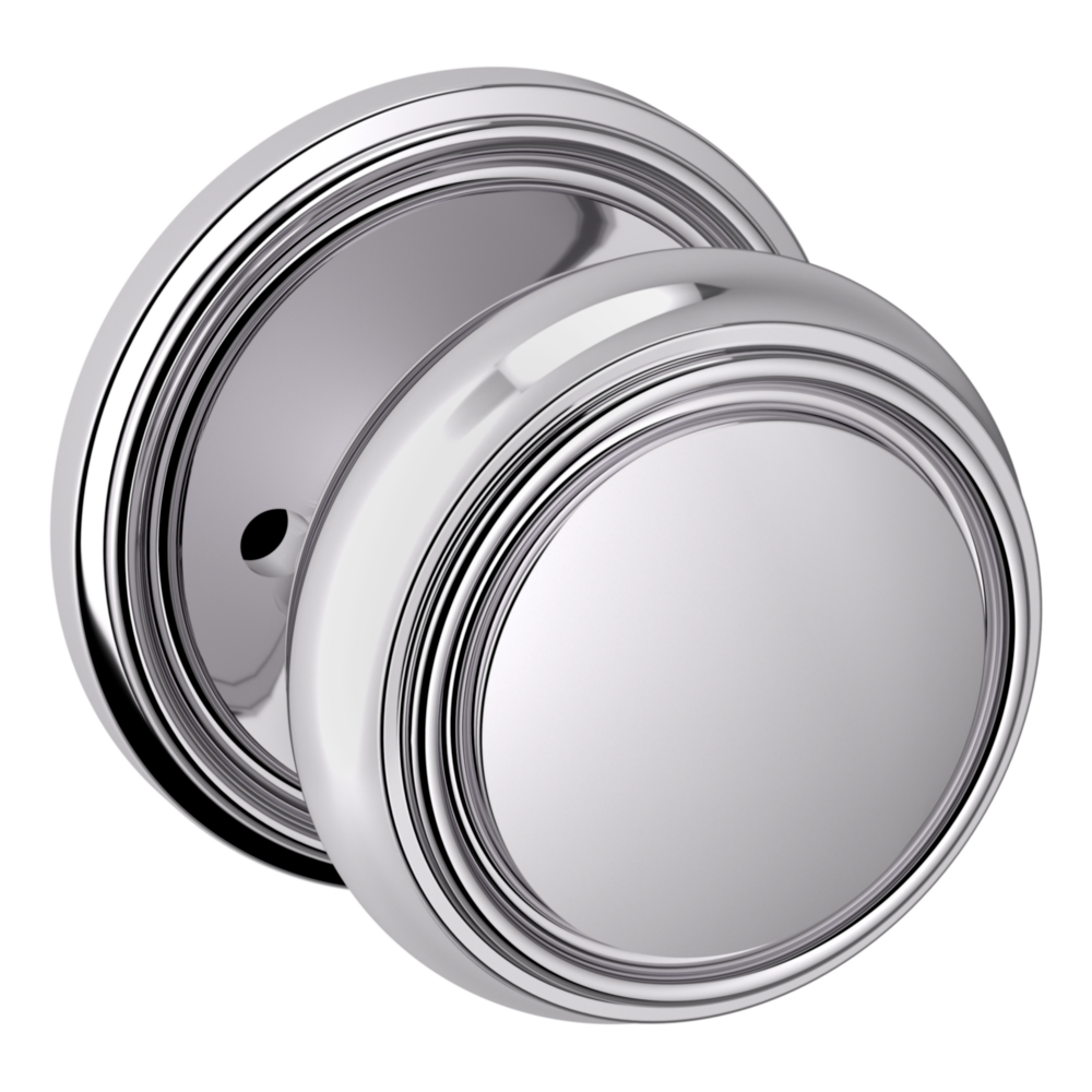 Baldwin 5068 Nashville Knob Set with 5070 Rose Polished Chrome / Privacy / Reversible