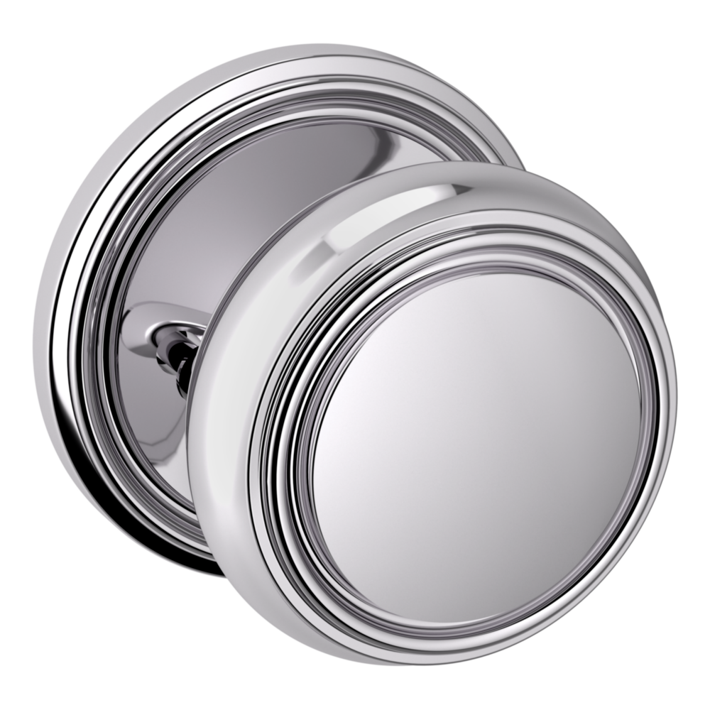 Baldwin 5068 Nashville Knob Set with 5070 Rose Polished Chrome / Privacy / Reversible
