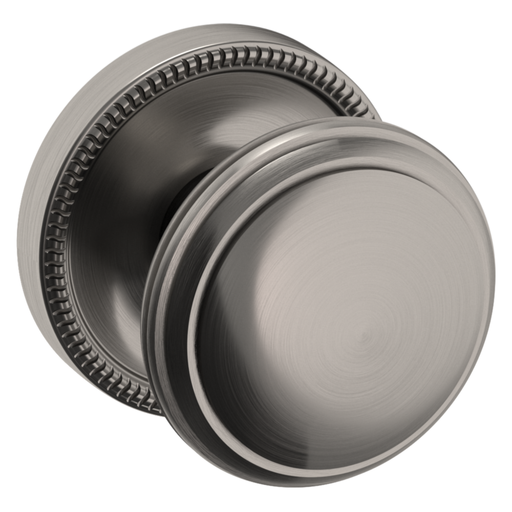Baldwin 5069 Traditional Round Knob Set with 5076 Rose Lifetime (PVD) Graphite Nickel / Passage / Reversible
