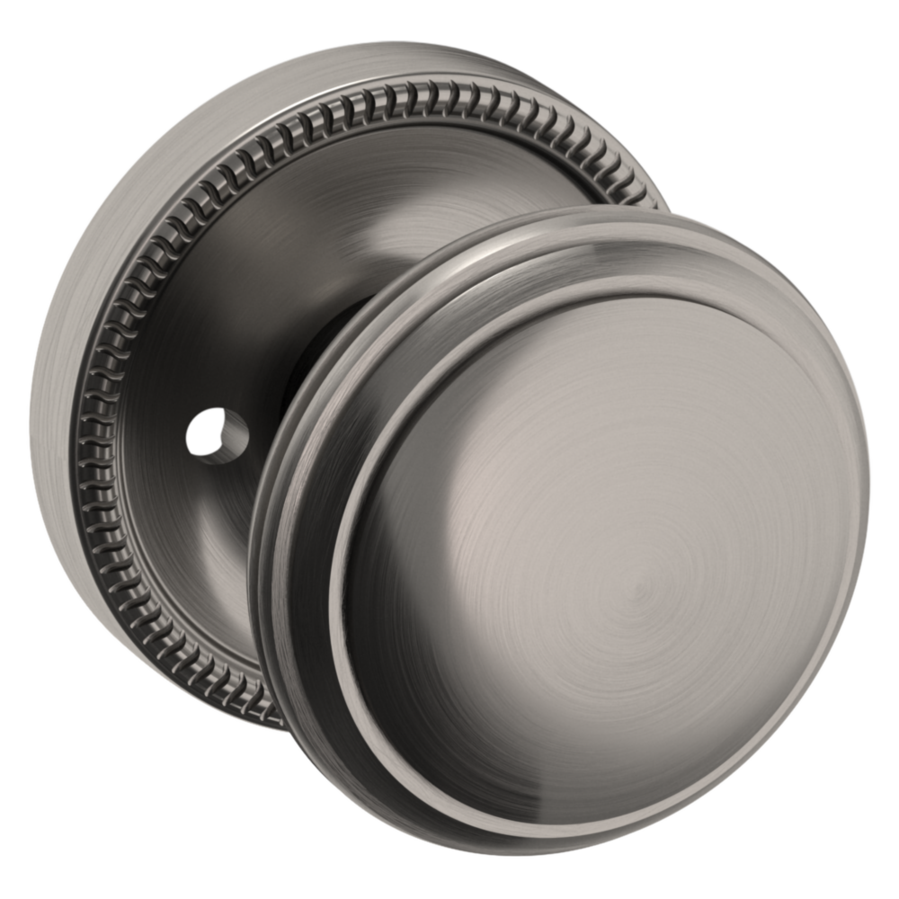 Baldwin 5069 Traditional Round Knob Set with 5076 Rose Lifetime (PVD) Graphite Nickel / Privacy / Reversible
