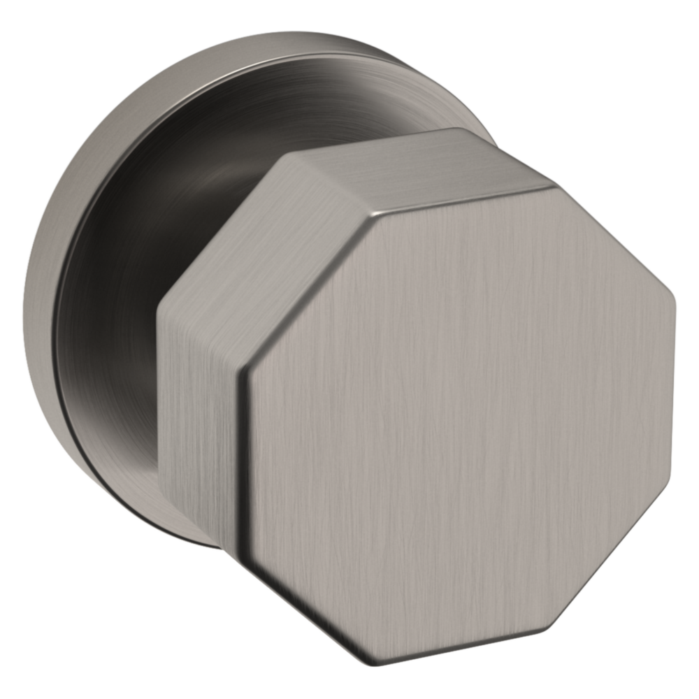 Baldwin 5073 Octagonal Knob Set with 5046 Rose Lifetime (PVD) Graphite Nickel / Passage / Reversible