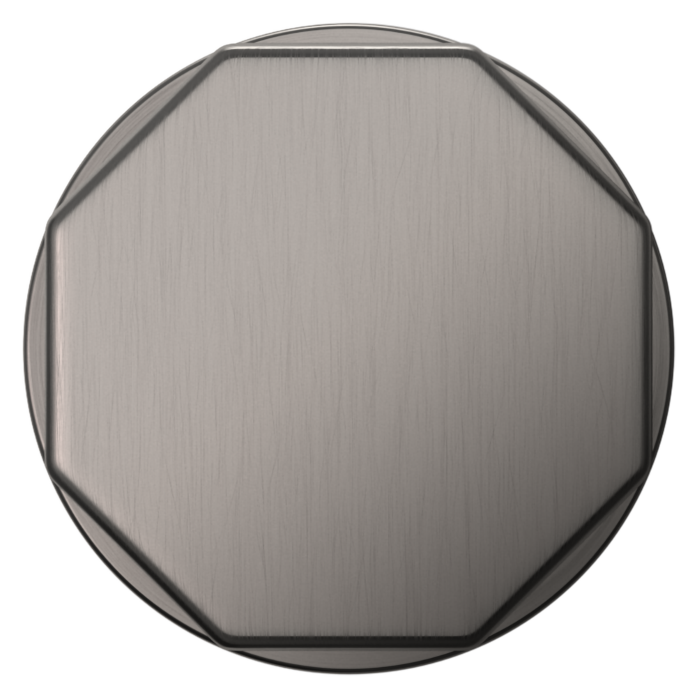 Baldwin 5073 Octagonal Knob Set with 5046 Rose Lifetime (PVD) Graphite Nickel / Passage / Reversible