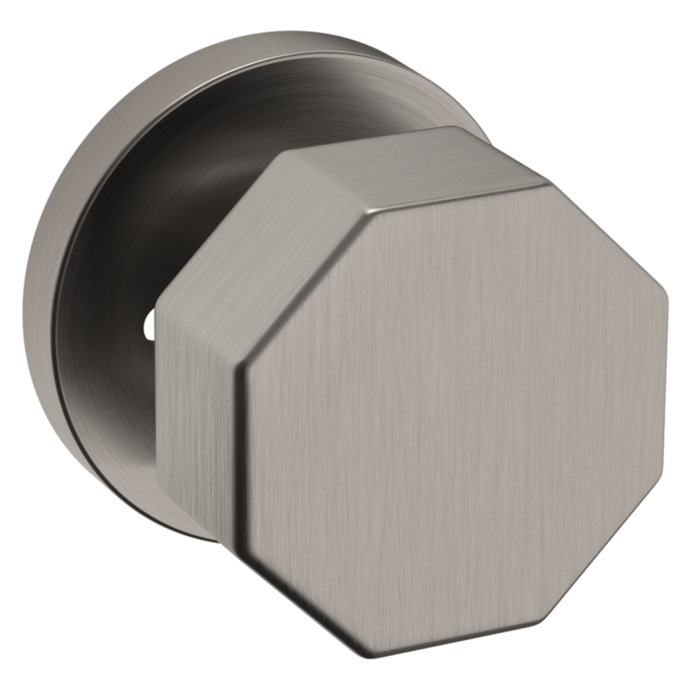 Baldwin 5073 Octagonal Knob Set with 5046 Rose Lifetime (PVD) Graphite Nickel / Privacy / Reversible