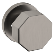Baldwin 5073 Octagonal Knob Set with 5046 Rose Lifetime (PVD) Graphite Nickel / Privacy / Reversible
