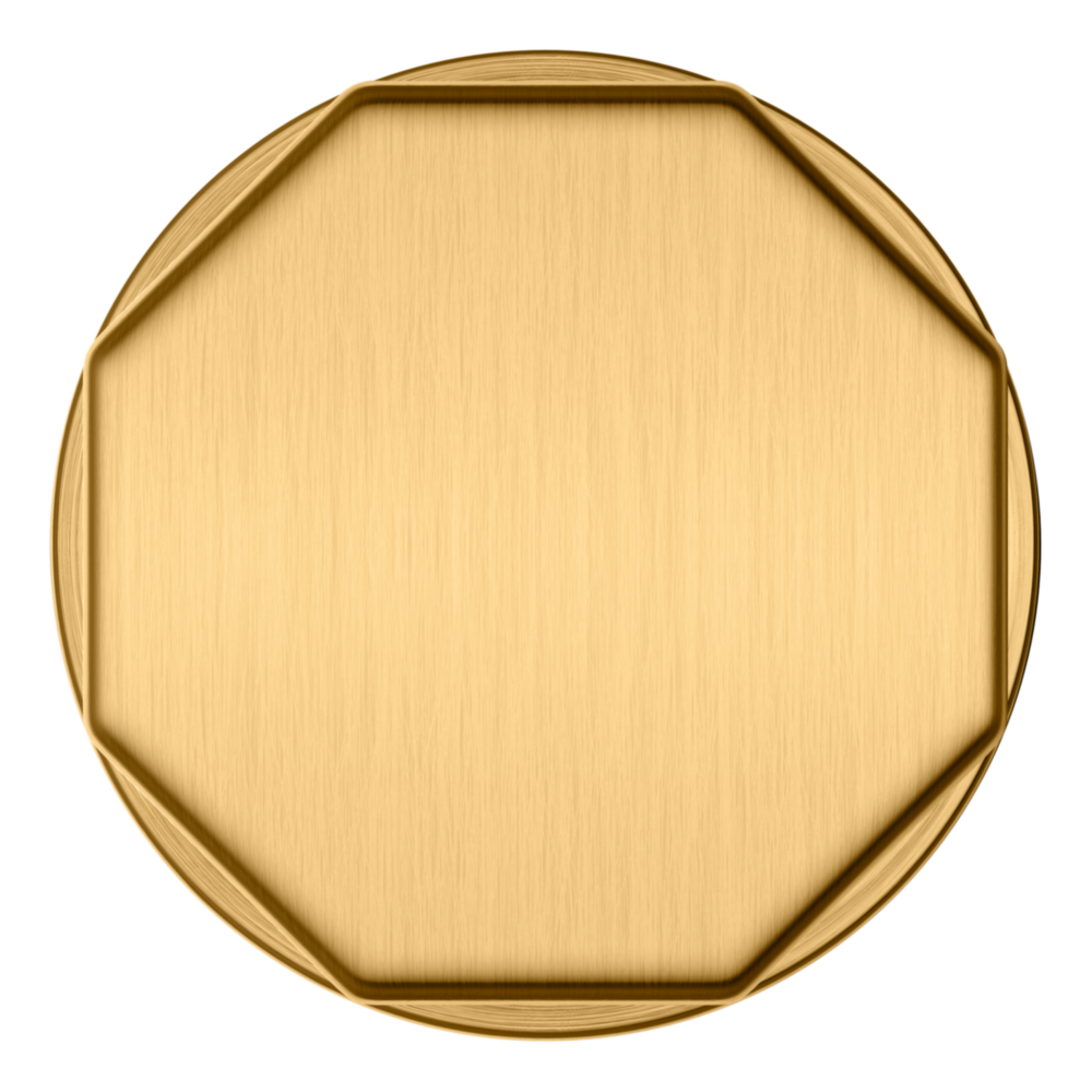 Baldwin 5073 Octagonal Knob Set with 5046 Rose Lifetime (PVD) Satin Brass / Privacy / Reversible