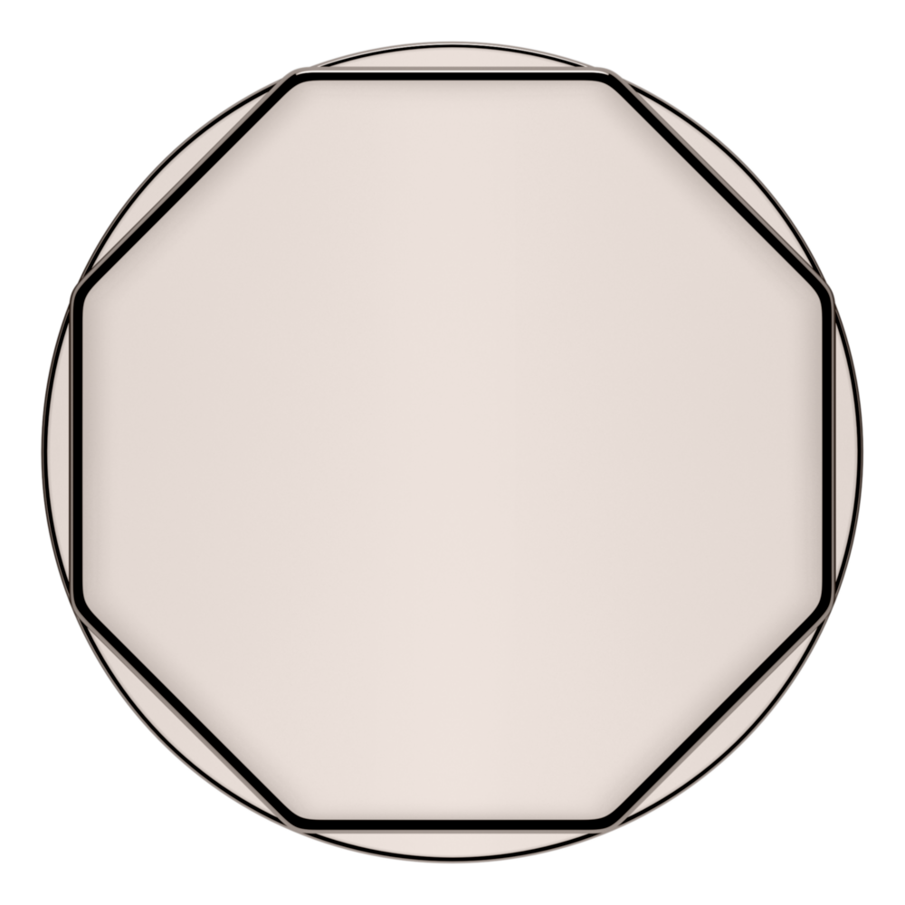 Baldwin 5073 Octagonal Knob Set with 5046 Rose Lifetime (PVD) Polished Nickel / Full Dummy / Reversible