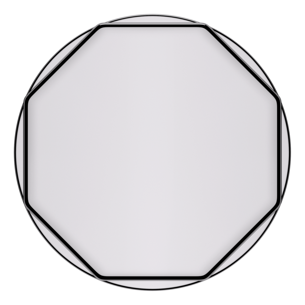 Baldwin 5073 Octagonal Knob Set with 5046 Rose Polished Chrome / Passage / Reversible