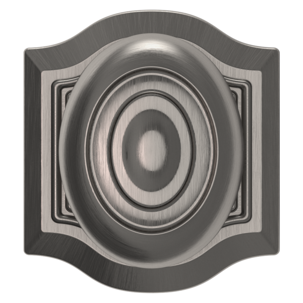 Baldwin 5077 Bethpage Knob Set with R027 Rose Lifetime (PVD) Graphite Nickel / Passage / Reversible