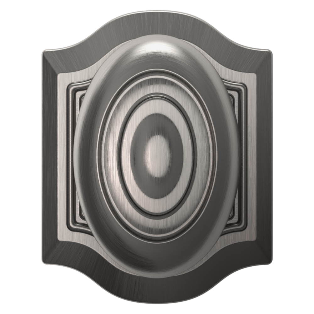 Baldwin 5077 Bethpage Knob Set with R027 Rose Lifetime (PVD) Graphite Nickel / Privacy / Reversible