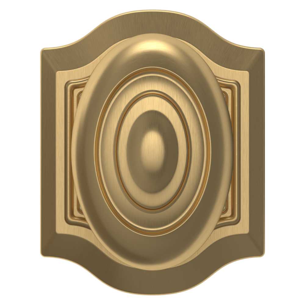 Baldwin 5077 Bethpage Knob Set with R027 Rose Vintage Brass / Passage / Reversible