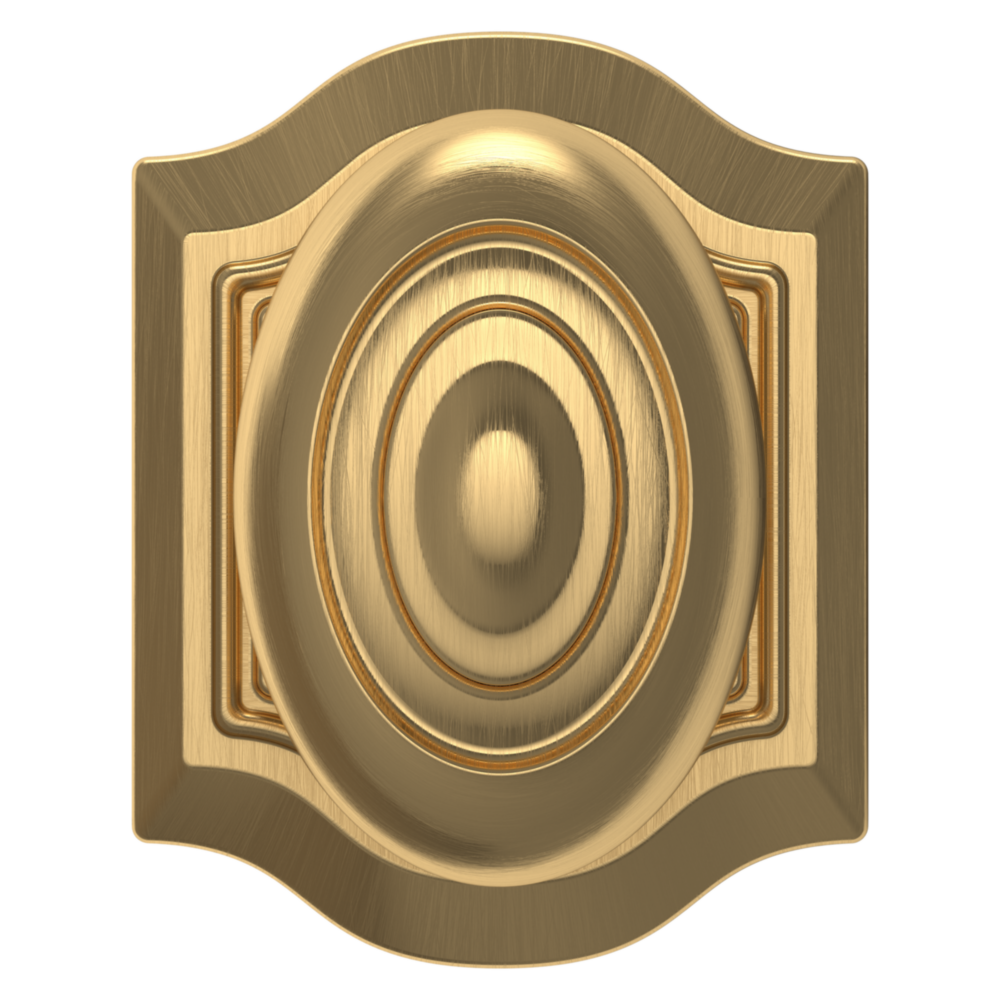 Baldwin 5077 Bethpage Knob Set with R027 Rose Lifetime (PVD) Satin Brass / Privacy / Reversible